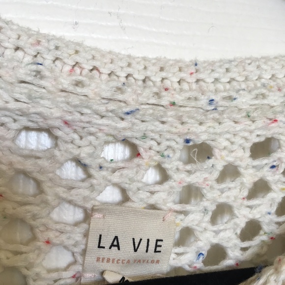 La Vie by Rebecca Taylor crochet knit confetti top - Picture 5 of 7